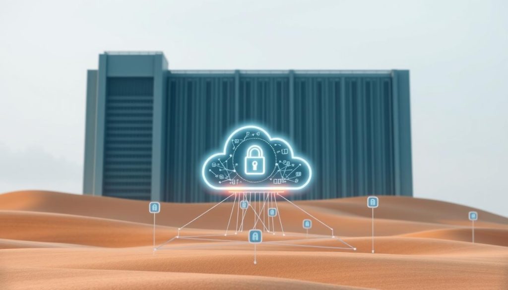 A secure data fortress stands tall, its digital walls fortified with layers of encryption and access control. In the foreground, a sleek cloud server floats, its holographic interface displaying real-time security metrics. Surrounding it, a network of connected devices, each a guardian of sensitive information, communicates seamlessly yet safely. The background is a serene, minimalist landscape, emphasizing the importance of data privacy and the need for robust, unobtrusive security measures. Soft, directional lighting casts an air of trust and reliability, while the overall composition conveys a sense of technological sophistication and unwavering data protection.