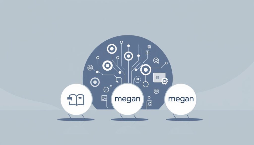 A sleek and modern illustration showcasing the "megan" brand services. Set against a stylized background in the color #7955a3, the foreground features a trio of elegant service icons, each rendered with precision and attention to detail. The middle ground depicts a seamless integration of various technical elements, hinting at the brand's innovative capabilities. The overall mood is one of professionalism, innovation, and a touch of sophistication, perfectly capturing the essence of the "megan" services and their role in addressing the challenges faced with GitLab Runner.