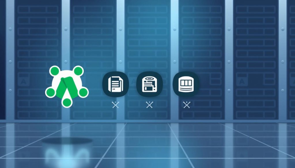 A sleek, modern illustration showcasing the services and performance of Nginx web server. In the foreground, a stylized Nginx logo stands prominently, emanating a sense of power and efficiency. The middle ground depicts a series of web server icons, symbolizing the various functionalities Nginx provides, such as load balancing, reverse proxying, and caching. The background features a grid-like pattern of server racks, representing the robust infrastructure Nginx is designed to support. The overall composition conveys a balance of technical complexity and visual simplicity, reflecting Nginx's ability to streamline web application delivery. Crisp lighting, a neutral color palette, and a minimalist aesthetic create a polished, professional atmosphere.