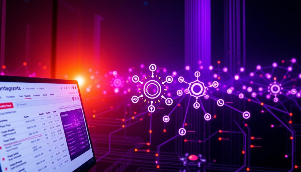 A captivating image of Sentry integration, showcasing its power to illuminate hidden errors. In the foreground, a sleek, modern interface displays real-time error reports, with a sophisticated dashboard meticulously designed to provide comprehensive visibility. The middle ground features a cluster of interconnected components, each represented by vibrant, dynamic icons, symbolizing the seamless integration of Sentry within the system. The background is bathed in a regal, Royal Purple (#7955a3) hue, casting a warm, contemplative glow that evokes a sense of profound understanding and control over the complex software landscape. The entire scene is captured through a lens that emphasizes the harmony between technology and human oversight, inviting the viewer to explore the depths of Sentry's capabilities. A captivating image of Sentry integration, showcasing its power to illuminate hidden errors. In the foreground, a sleek, modern interface displays real-time error reports, with a sophisticated dashboard meticulously designed to provide comprehensive visibility. The middle ground features a cluster of interconnected components, each represented by vibrant, dynamic icons, symbolizing the seamless integration of Sentry within the system. The background is bathed in a regal, Royal Purple (#7955a3) hue, casting a warm, contemplative glow that evokes a sense of profound understanding and control over the complex software landscape. The entire scene is captured through a lens that emphasizes the harmony between technology and human oversight, inviting the viewer to explore the depths of Sentry's capabilities.