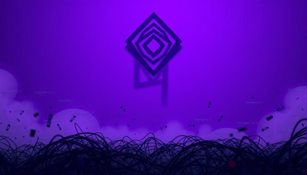A complex technical error, "Invalid token" disrupts the flow, causing a glitch in the digital landscape. In the foreground, a tangled web of code fragments and cryptic symbols swirl, hinting at the underlying complexity. Casting an ominous shadow, a looming digital glyph towers overhead, its angular geometry symbolizing the rigid nature of the error. The background is bathed in a regal Royal Purple (#7955a3) hue, conveying a sense of gravitas and importance, as if the issue demands attention. Scattered data points and error messages dot the scene, creating a sense of disarray and confusion. The overall mood is one of frustration and perplexity, inviting the viewer to delve deeper and unravel the mystery of this vexing technical conundrum.