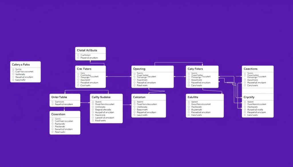 A detailed schematic diagram of a modern database schema design, featuring a clean and organized layout of interconnected tables. The foreground showcases the primary entities with their key attributes, while the middle ground demonstrates the relationships between them using intuitive visual cues. The background is adorned with a subtle royal purple hue, creating a sense of sophistication and technical elegance. The overall composition is balanced, with a focus on clarity and functionality, reflecting the principles of efficient ClickHouse database architecture. A detailed schematic diagram of a modern database schema design, featuring a clean and organized layout of interconnected tables. The foreground showcases the primary entities with their key attributes, while the middle ground demonstrates the relationships between them using intuitive visual cues. The background is adorned with a subtle royal purple hue, creating a sense of sophistication and technical elegance. The overall composition is balanced, with a focus on clarity and functionality, reflecting the principles of efficient ClickHouse database architecture.