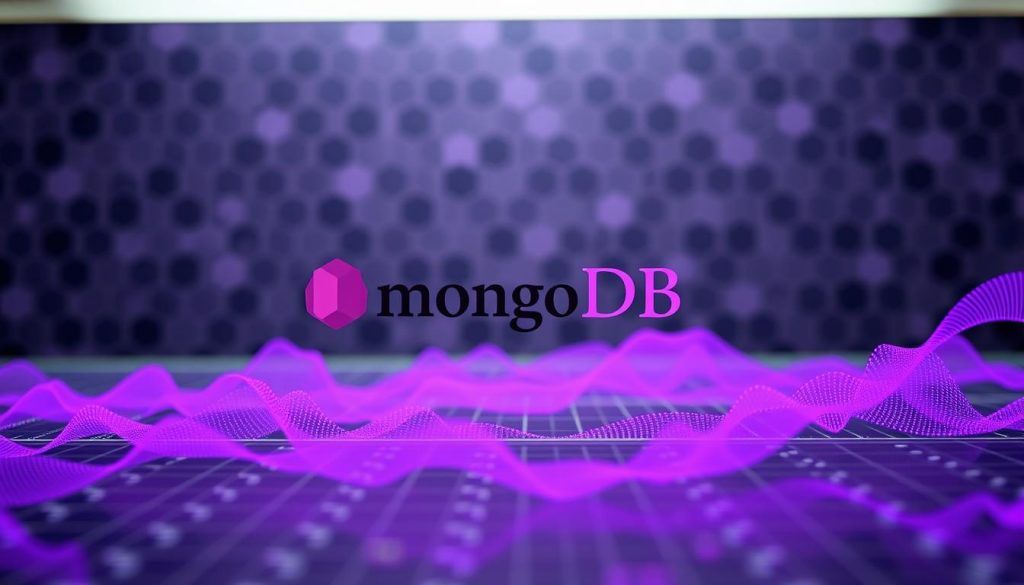 A meticulously crafted, high-resolution image showcasing the intricate details of MongoDB's time-series data management. In the foreground, a sleek, modern MongoDB logo hovers amidst a swirling array of vibrant purple data visualizations, representing the dynamic nature of time-series data. The middle ground features a neatly organized database schema, highlighting the sophisticated structure and organization of temporal data stored within the MongoDB ecosystem. In the background, a subtle yet captivating backdrop of hexagonal patterns and subtle gradients creates a sense of depth and technical sophistication, complementing the overall theme of data management and archiving. The lighting is precise, with a soft, directional glow illuminating the central elements, while the camera angle provides a balanced, professional perspective.