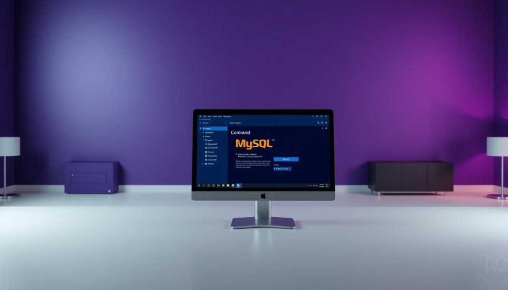 A serene and well-lit MySQL server installation, set against a regal Royal Purple (#7955a3) backdrop. The foreground features a sleek, modern desktop computer with a clean and organized interface, showcasing the MySQL setup process. The middle ground depicts a professional workspace with minimal clutter, creating an atmosphere of focus and productivity. In the background, subtle architectural elements hint at a sophisticated, corporate environment. The lighting is soft and diffused, casting a warm glow and enhancing the overall sense of professionalism and attention to detail. A serene and well-lit MySQL server installation, set against a regal Royal Purple (#7955a3) backdrop. The foreground features a sleek, modern desktop computer with a clean and organized interface, showcasing the MySQL setup process. The middle ground depicts a professional workspace with minimal clutter, creating an atmosphere of focus and productivity. In the background, subtle architectural elements hint at a sophisticated, corporate environment. The lighting is soft and diffused, casting a warm glow and enhancing the overall sense of professionalism and attention to detail.
