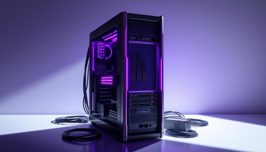 A sleek and modern server tower, bathed in a regal purple glow, stands prominently on a clean, minimalist desk. Intricate details of its heavy-duty metal chassis and various ports and connectors are clearly visible, hinting at its powerful hardware capabilities. Surrounding the server are neatly arranged network cables, hard drives, and other essential components, creating a visually striking and technically-focused composition. The lighting casts long shadows, adding depth and drama to the scene, while the overall mood conveys a sense of efficiency and professionalism, befitting the subject matter of a Linux-based ClickHouse database server. A sleek and modern server tower, bathed in a regal purple glow, stands prominently on a clean, minimalist desk. Intricate details of its heavy-duty metal chassis and various ports and connectors are clearly visible, hinting at its powerful hardware capabilities. Surrounding the server are neatly arranged network cables, hard drives, and other essential components, creating a visually striking and technically-focused composition. The lighting casts long shadows, adding depth and drama to the scene, while the overall mood conveys a sense of efficiency and professionalism, befitting the subject matter of a Linux-based ClickHouse database server.