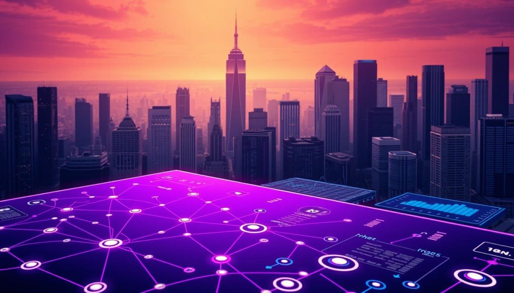 A stunning, detailed illustration showcasing the key points for effectively utilizing n8n, the powerful workflow automation tool. In the foreground, a sleek, modern interface with intuitive nodes and connections, bathed in a regal royal purple (#7955a3) glow. The middle ground features an array of intricate data visualizations and graphs, highlighting the tool's analytical capabilities. In the background, a dynamic cityscape with towering skyscrapers, symbolizing the scalability and versatility of n8n in enterprise-level applications. The scene is illuminated by a warm, directional light, casting dramatic shadows and emphasizing the depth and complexity of the subject matter. The overall mood is one of sophistication, efficiency, and technological prowess, capturing the essence of mastering the n8n workflow automation platform.