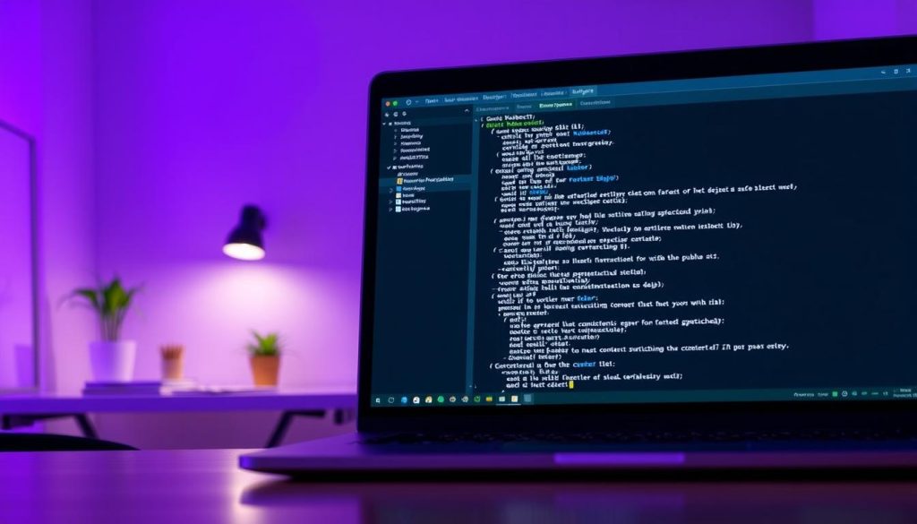 Detailed step-by-step guide to using kubectl, displayed on a sleek royal purple interface. The foreground shows a laptop screen with a terminal window, showcasing various kubectl commands. The middle ground depicts a thoughtful engineer studying the screen, while the background features a minimalist workspace with a tidy desk, plants, and subtle lighting. The image conveys a sense of focus, expertise, and productivity, reflecting the subject of troubleshooting context switching issues in kubectl. Detailed step-by-step guide to using kubectl, displayed on a sleek royal purple interface. The foreground shows a laptop screen with a terminal window, showcasing various kubectl commands. The middle ground depicts a thoughtful engineer studying the screen, while the background features a minimalist workspace with a tidy desk, plants, and subtle lighting. The image conveys a sense of focus, expertise, and productivity, reflecting the subject of troubleshooting context switching issues in kubectl.