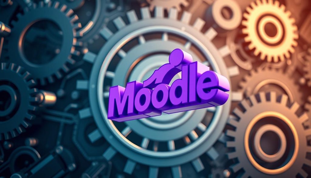 A majestic, royal purple Moodle logo levitates against a backdrop of dynamic, interlocking gears and circuits, symbolizing the seamless integration of Moodle's powerful open-source learning management system with secure, scalable online infrastructure. Soft, diffused lighting accentuates the smooth, refined surfaces, conveying a sense of sophistication and reliability. The overall composition exudes a mood of confidence, innovation, and a commitment to empowering educational institutions with comprehensive, customizable solutions. A majestic, royal purple Moodle logo levitates against a backdrop of dynamic, interlocking gears and circuits, symbolizing the seamless integration of Moodle's powerful open-source learning management system with secure, scalable online infrastructure. Soft, diffused lighting accentuates the smooth, refined surfaces, conveying a sense of sophistication and reliability. The overall composition exudes a mood of confidence, innovation, and a commitment to empowering educational institutions with comprehensive, customizable solutions.