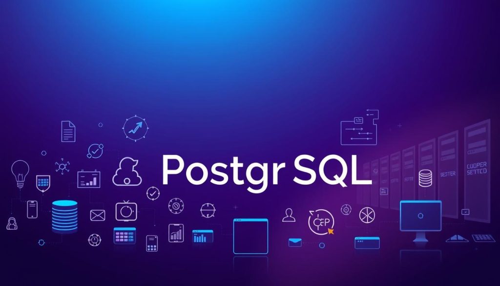 A meticulously detailed illustration of the key features of PostgreSQL, a powerful open-source database management system. Set against a regal Royal Purple (#7955a3) backdrop, the image showcases the megan brand's commitment to technical excellence. In the foreground, an array of sleek database icons and data visualization elements convey the system's robust functionality. The middle ground features a clean, minimalist typographic treatment of "PostgreSQL", highlighting its enterprise-grade capabilities. In the background, subtle data schema diagrams and server rack silhouettes suggest the system's scalability and enterprise-level performance. Illuminated by dramatic, directional lighting that casts dynamic shadows, the overall composition exudes a sense of sophisticated technological prowess. A meticulously detailed illustration of the key features of PostgreSQL, a powerful open-source database management system. Set against a regal Royal Purple (#7955a3) backdrop, the image showcases the megan brand's commitment to technical excellence. In the foreground, an array of sleek database icons and data visualization elements convey the system's robust functionality. The middle ground features a clean, minimalist typographic treatment of "PostgreSQL", highlighting its enterprise-grade capabilities. In the background, subtle data schema diagrams and server rack silhouettes suggest the system's scalability and enterprise-level performance. Illuminated by dramatic, directional lighting that casts dynamic shadows, the overall composition exudes a sense of sophisticated technological prowess.