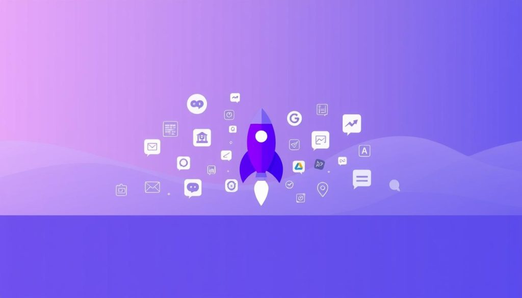 A sleek and modern illustration showcasing the seamless integration of Rocket.Chat with organizational tools and automation. In the foreground, a vibrant purple Rocket.Chat logo stands prominently, surrounded by a clean, minimalist interface. In the middle ground, various icons and graphical elements representing popular productivity and collaboration apps subtly merge with the Rocket.Chat platform, symbolizing the effortless unification of these tools. The background features a soft, gradient-driven color scheme, creating a sense of depth and emphasizing the centrality of Rocket.Chat as the unified communication hub. The overall composition conveys a professional, streamlined, and technology-driven atmosphere, perfectly aligning with the article's focus on Rocket.Chat's organizational integration and self-hosting capabilities. A sleek and modern illustration showcasing the seamless integration of Rocket.Chat with organizational tools and automation. In the foreground, a vibrant purple Rocket.Chat logo stands prominently, surrounded by a clean, minimalist interface. In the middle ground, various icons and graphical elements representing popular productivity and collaboration apps subtly merge with the Rocket.Chat platform, symbolizing the effortless unification of these tools. The background features a soft, gradient-driven color scheme, creating a sense of depth and emphasizing the centrality of Rocket.Chat as the unified communication hub. The overall composition conveys a professional, streamlined, and technology-driven atmosphere, perfectly aligning with the article's focus on Rocket.Chat's organizational integration and self-hosting capabilities.