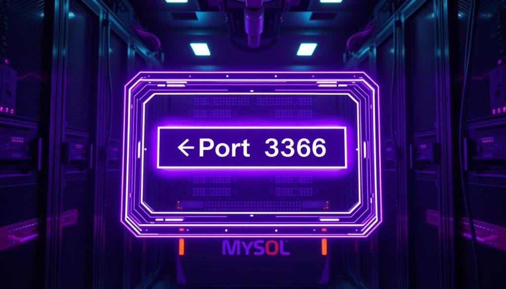 An intricate 3D rendering of a MySQL server interface, with a prominent error message "خطای Port 3306" displayed in the center. The interface is bathed in a regal, royal purple (#7955a3) glow, creating a sense of technical sophistication and urgency. The background is a dimly lit, futuristic server room, with cables and hardware components visible in the periphery. The camera angle is slightly elevated, giving the viewer a sense of authority and control over the situation. The overall mood is one of troubleshooting and problem-solving, inviting the viewer to delve deeper into the technical details of the error and its resolution. An intricate 3D rendering of a MySQL server interface, with a prominent error message "خطای Port 3306" displayed in the center. The interface is bathed in a regal, royal purple (#7955a3) glow, creating a sense of technical sophistication and urgency. The background is a dimly lit, futuristic server room, with cables and hardware components visible in the periphery. The camera angle is slightly elevated, giving the viewer a sense of authority and control over the situation. The overall mood is one of troubleshooting and problem-solving, inviting the viewer to delve deeper into the technical details of the error and its resolution.
