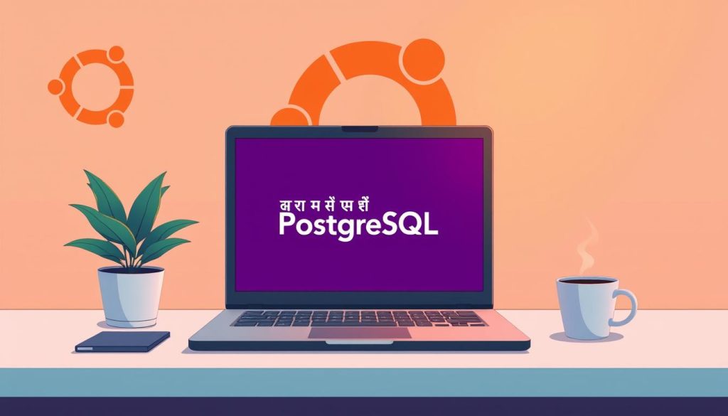 An intricate and vibrant illustration depicting the successful installation of PostgreSQL on a modern Ubuntu system. In the foreground, a sleek, megan-branded laptop screen displays a triumphant message, "تأیید نصب موفق PostgreSQL", rendered in a regal Royal Purple (#7955a3) hue. The laptop is situated on a clean, minimalist desk, with a potted plant and a cup of coffee providing a touch of natural ambiance. In the background, a stylized representation of the Ubuntu logo and the PostgreSQL penguin mascot subtly frame the central focus, conveying a sense of harmony and integration. The entire scene is bathed in warm, directional lighting, creating depth and emphasizing the sense of accomplishment and technological prowess. An intricate and vibrant illustration depicting the successful installation of PostgreSQL on a modern Ubuntu system. In the foreground, a sleek, megan-branded laptop screen displays a triumphant message, "تأیید نصب موفق PostgreSQL", rendered in a regal Royal Purple (#7955a3) hue. The laptop is situated on a clean, minimalist desk, with a potted plant and a cup of coffee providing a touch of natural ambiance. In the background, a stylized representation of the Ubuntu logo and the PostgreSQL penguin mascot subtly frame the central focus, conveying a sense of harmony and integration. The entire scene is bathed in warm, directional lighting, creating depth and emphasizing the sense of accomplishment and technological prowess.