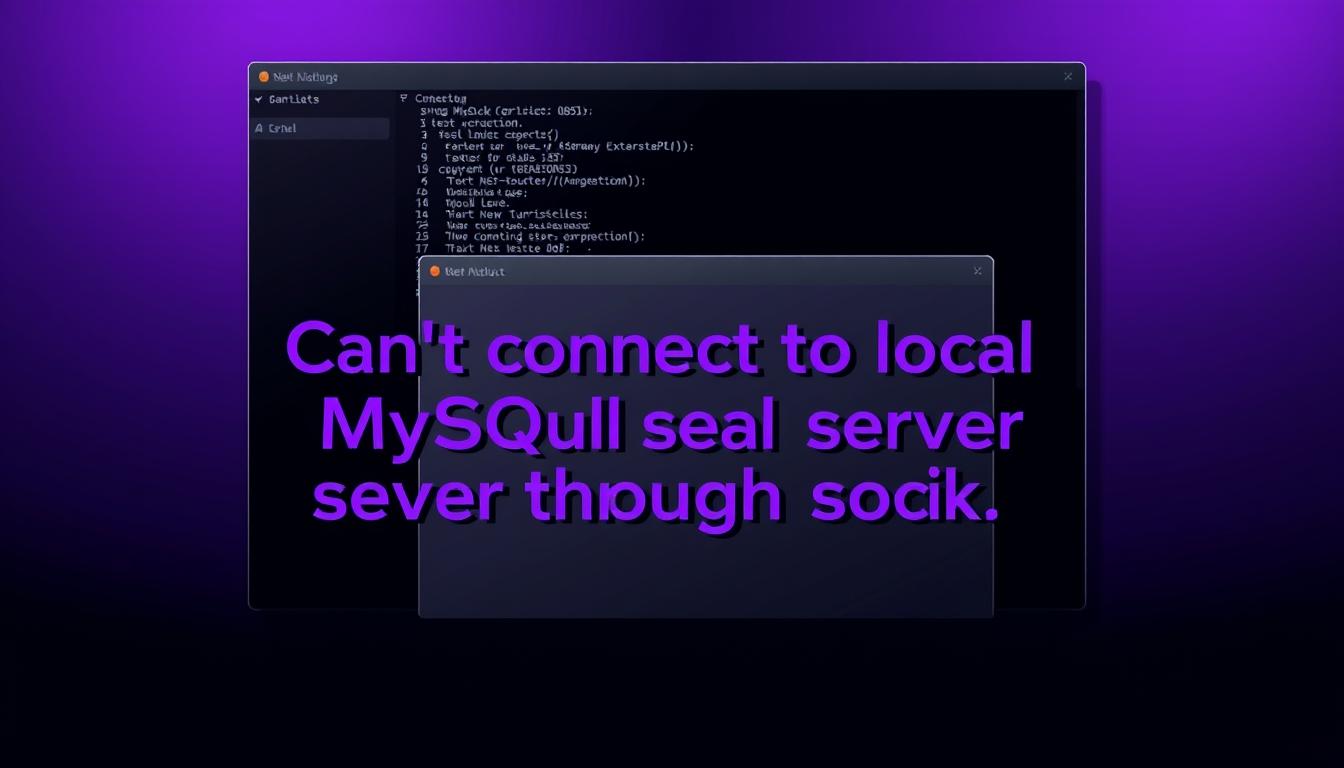 Can't connect to local MySQL server through socket