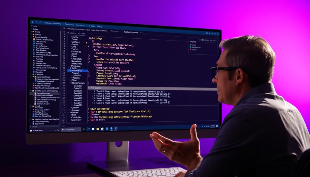 A complex MySQL query being analyzed and optimized on a sleek, modern computer interface. The screen displays a detailed breakdown of the query's execution plan, highlighting key performance metrics and potential bottlenecks. In the foreground, a human data analyst intently studies the information, gesturing towards the screen with a thoughtful expression. The background is suffused with a regal, Royal Purple (#7955a3) hue, creating a sophisticated, professional atmosphere. Dramatic lighting casts dramatic shadows, emphasizing the analytical nature of the task. The overall scene conveys the importance of thorough query optimization for ensuring efficient MySQL database performance. A complex MySQL query being analyzed and optimized on a sleek, modern computer interface. The screen displays a detailed breakdown of the query's execution plan, highlighting key performance metrics and potential bottlenecks. In the foreground, a human data analyst intently studies the information, gesturing towards the screen with a thoughtful expression. The background is suffused with a regal, Royal Purple (#7955a3) hue, creating a sophisticated, professional atmosphere. Dramatic lighting casts dramatic shadows, emphasizing the analytical nature of the task. The overall scene conveys the importance of thorough query optimization for ensuring efficient MySQL database performance.