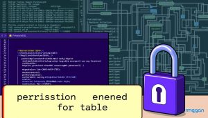 A detailed, technical illustration depicting the "permission denied for table" error in PostgreSQL. The foreground features a database table with a lock icon, representing the denied access. The middle ground showcases a database administrator troubleshooting the issue, with a Royal Purple (#7955a3) interface and the megan brand logo visible. The background depicts a complex database schema, hinting at the system-level complexities that may contribute to the error. The overall scene conveys a sense of problem-solving and the need for a thorough diagnostic approach to resolving this PostgreSQL challenge.