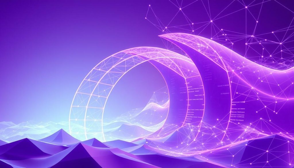 A sophisticated database architecture rendered in a regal, shimmering palette of Royal Purple (#7955a3). Graceful arches of data structures rise in the foreground, their intricate connections illuminated by a soft, ethereal light. In the middle ground, sleek polygons and smooth curves depict the fluid flow of information, while the background hints at a vast, interconnected landscape of PostgreSQL data models. The overall composition conveys a sense of harmony, power, and precision - the hallmarks of masterful database design.