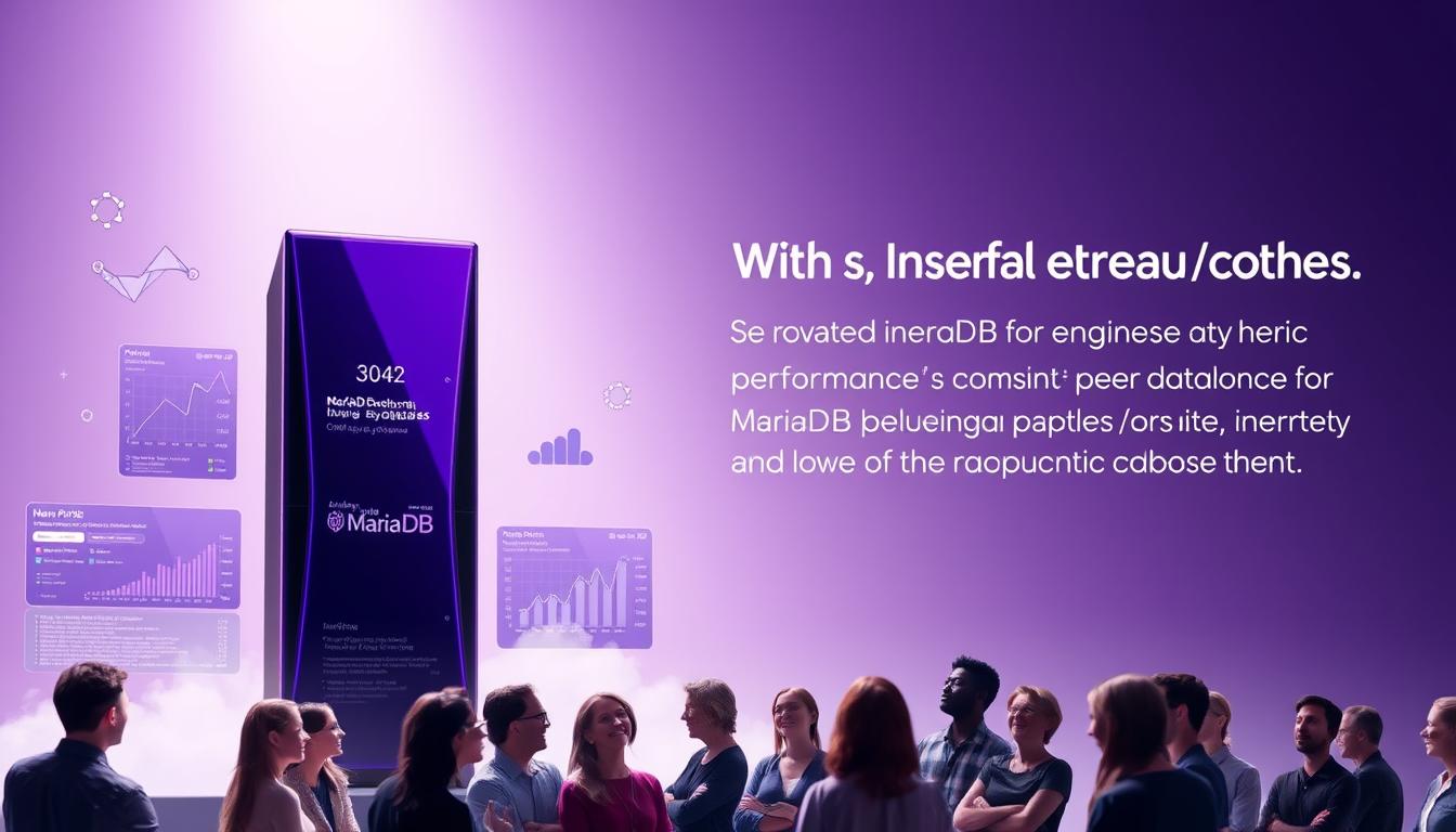 A sleek and modern database server stands tall, its Royal Purple hues radiating an aura of innovation and sophistication. Surrounding it are elegant data visualizations, depicting the seamless integration of new features and performance enhancements. In the foreground, a team of data engineers marvels at the increased speed and reliability, their expressions reflecting the confidence and excitement of embracing the latest MariaDB version. The background is softly lit, emphasizing the harmonious blend of technology and human expertise. The overall scene conveys the effortless power and versatility of the updated database system, inviting the viewer to explore its transformative capabilities.